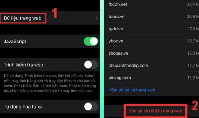 Xóa bộ nhớ đệm Facebook trên iPhone trên Safari