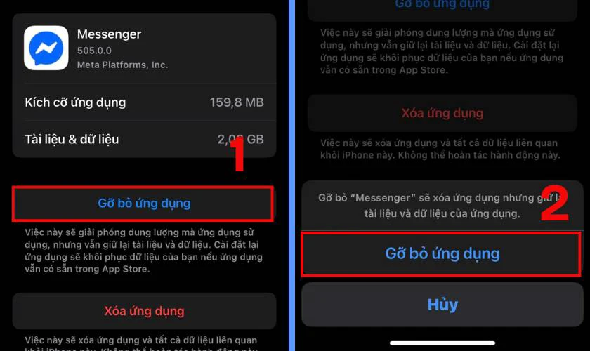 cach giai phong dung luong messenger tren iphone 3
