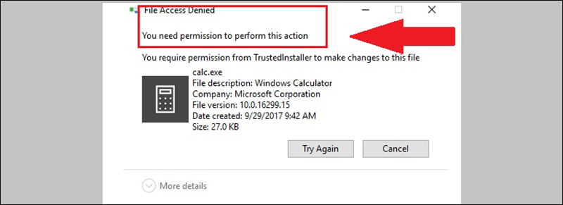 You need permission to perform this action
