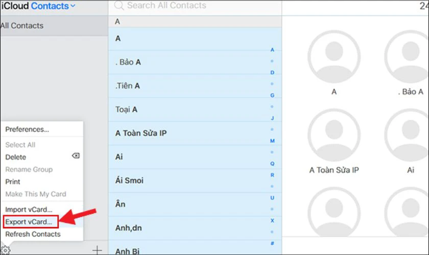 chuyen danh ba tu icloud sang gmail 3