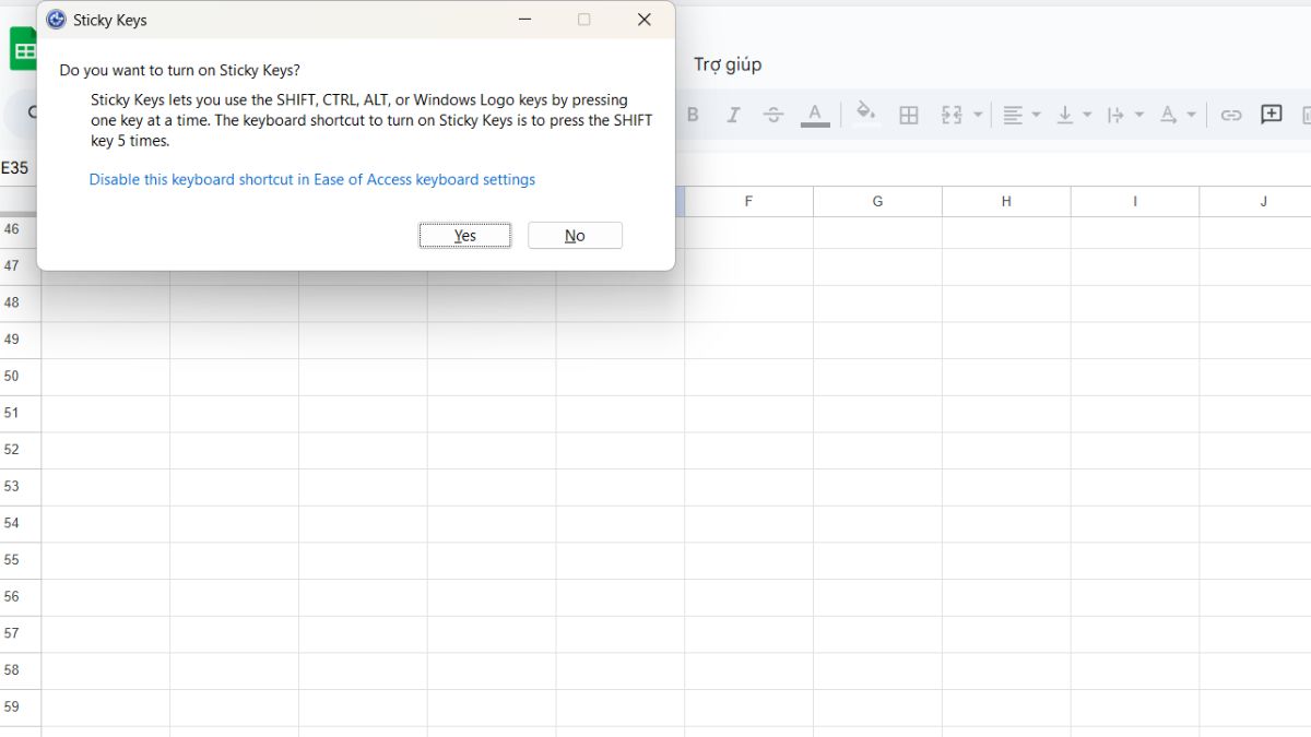 nut len xuong khong su dung duoc trong excel 10