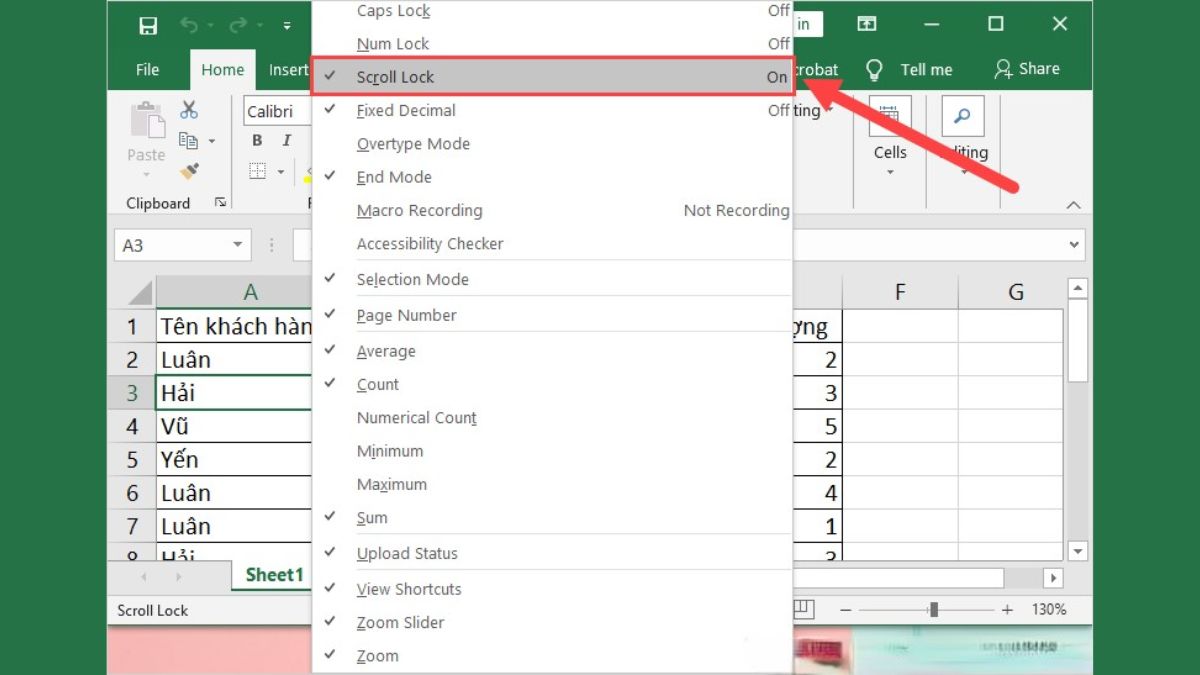 nut len xuong khong su dung duoc trong excel 13