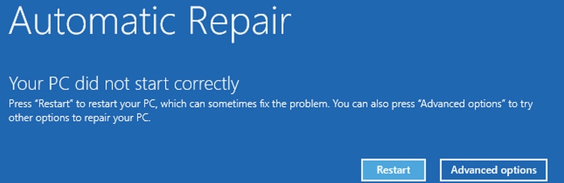 Your PC ran into a problem and needs to restart