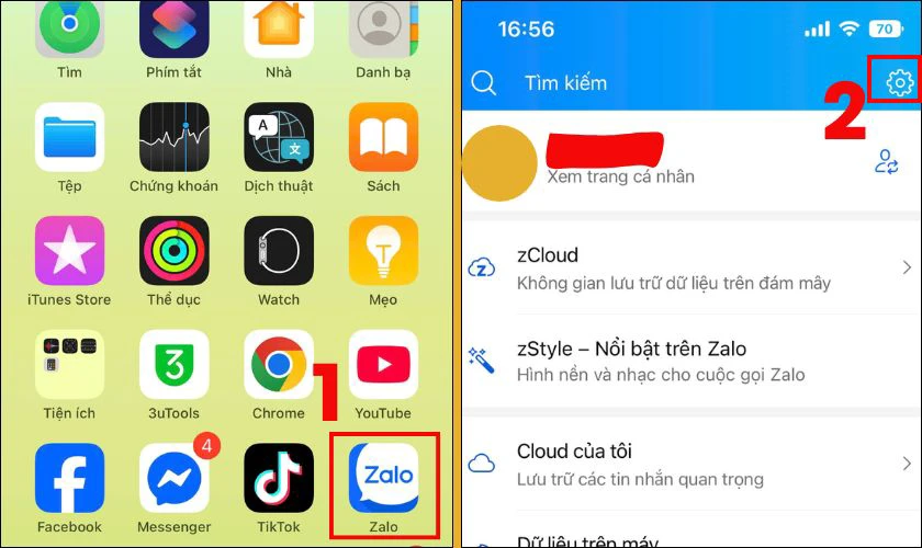 dung 2 zalo tren iphone 9