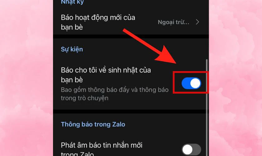 tat thong bao sinh nhat tren zalo 7