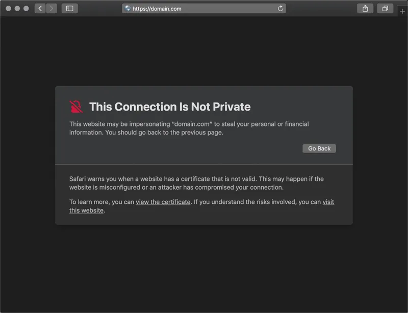 Your Connection Is Not Private